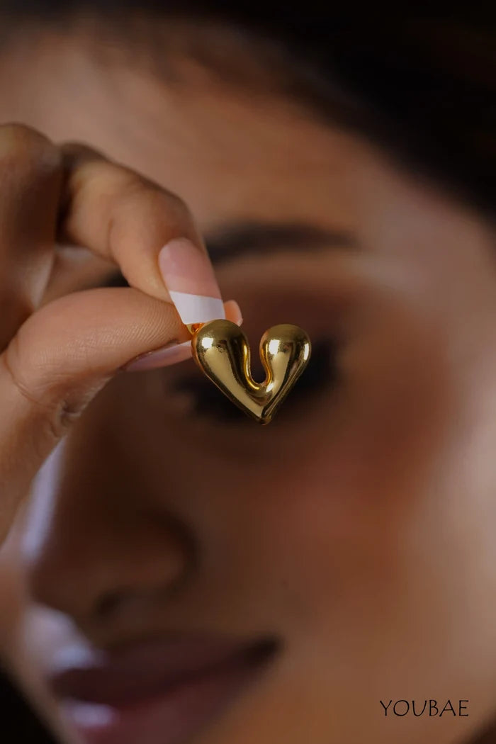 Mini Quirky Heart Anti-Tarnish Steel Earrings