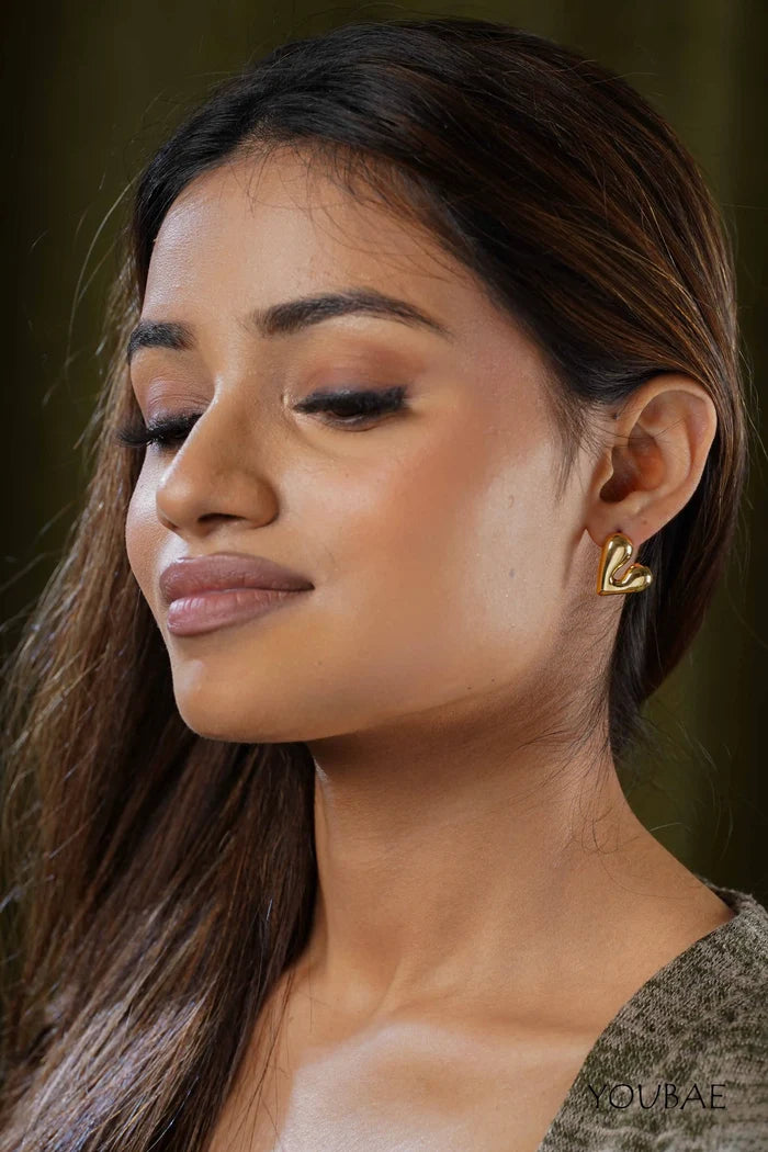 Mini Quirky Heart Anti-Tarnish Steel Earrings
