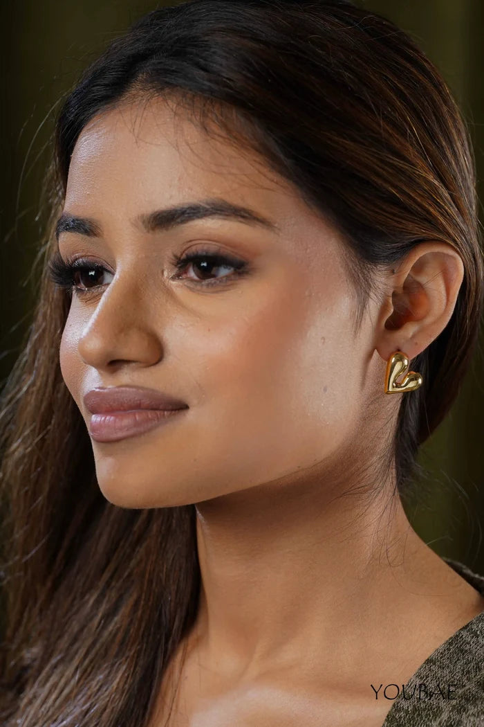 Mini Quirky Heart Anti-Tarnish Steel Earrings