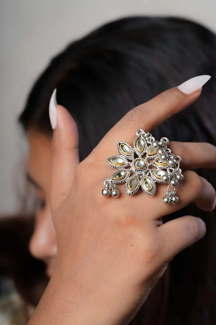 Mohini Free Sized - Adjustable, Bohemian Oxidised Ring