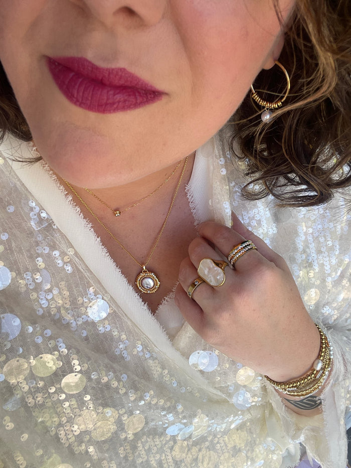 Mother of Pearl Statement Ring