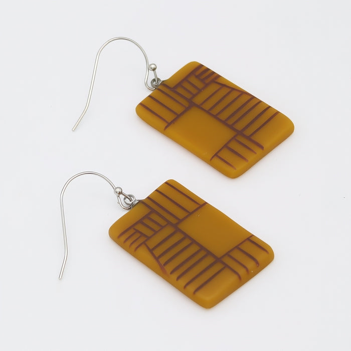 Mustard Geovibe Drop Earring