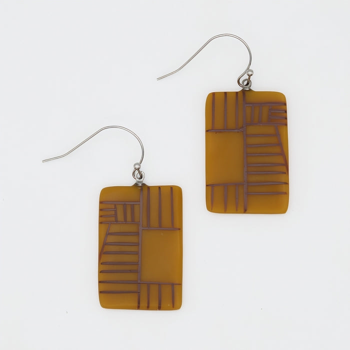 Mustard Geovibe Drop Earring