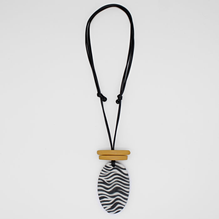 Mustard Suky Zebra Pendant - Sylca Designs - Chunky Jewelry