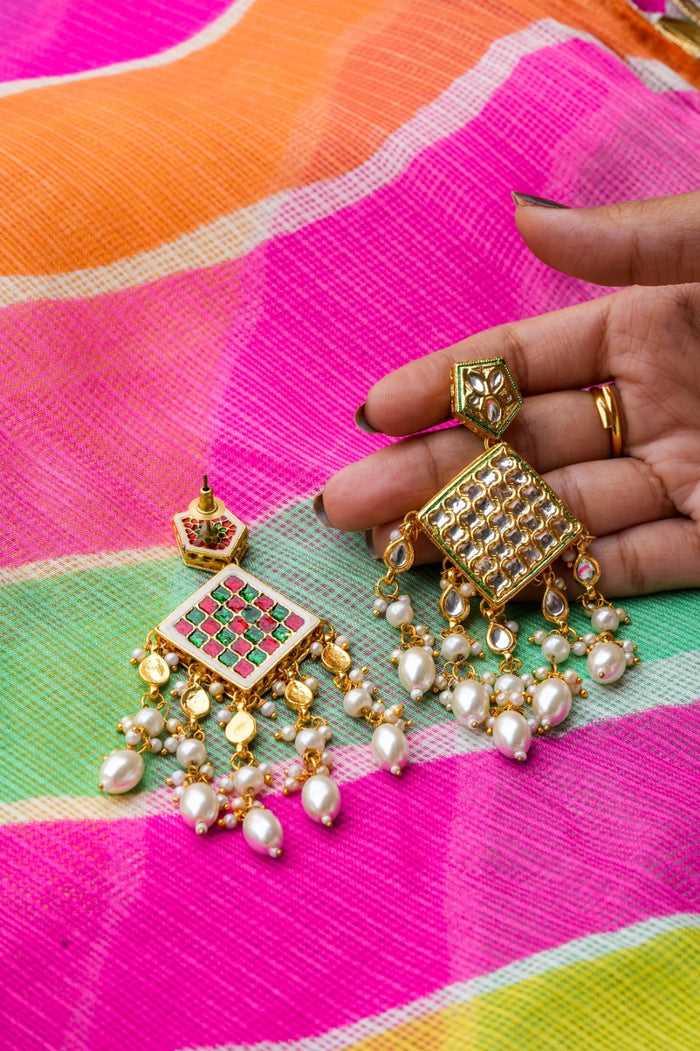 Nayisa Kundan Gold Plated Fusion Earrings