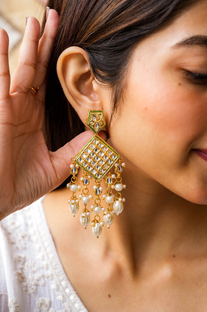Nayisa Kundan Gold Plated Fusion Earrings