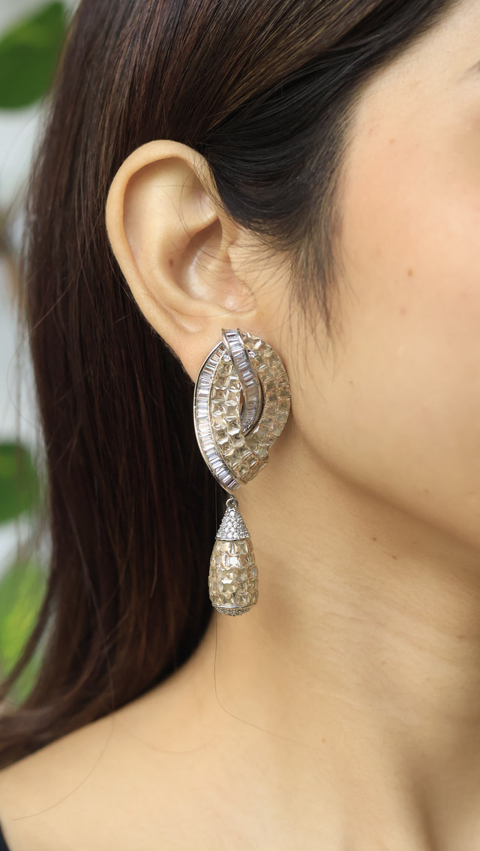 Neli Invisible Stone Setting AD Earrings