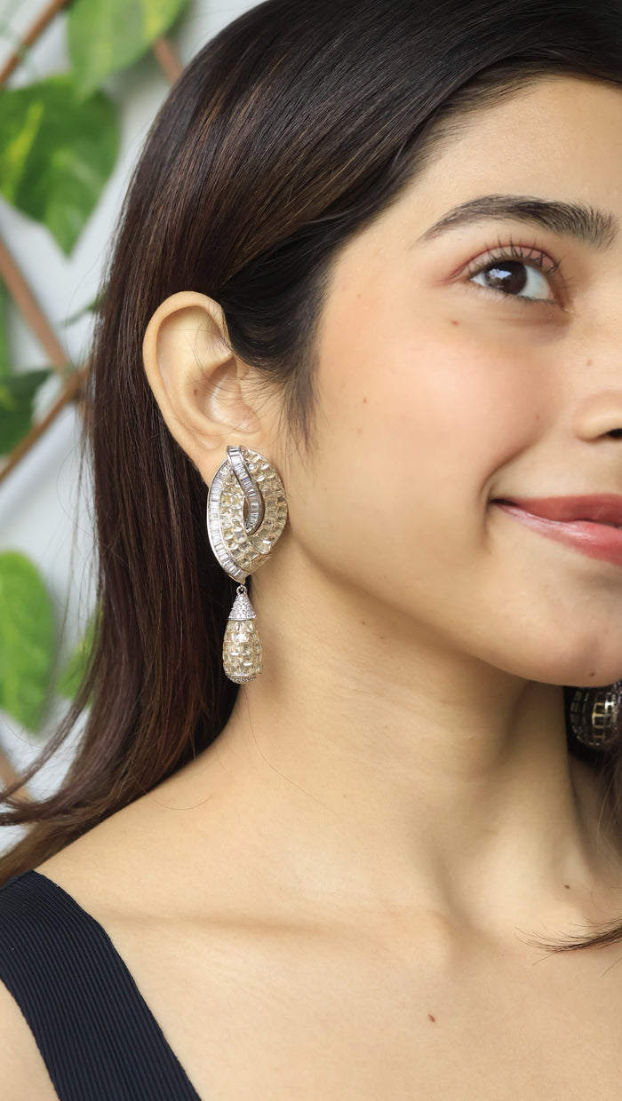 Neli Invisible Stone Setting AD Earrings