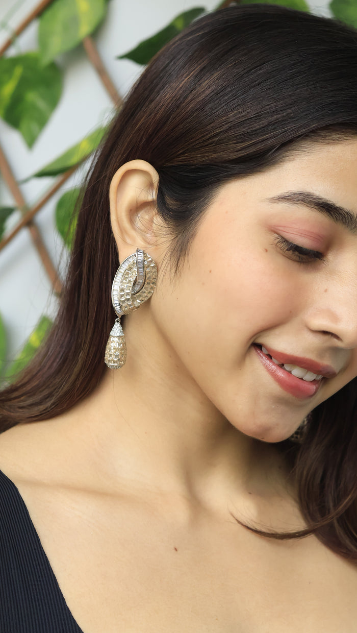 Neli Invisible Stone Setting AD Earrings