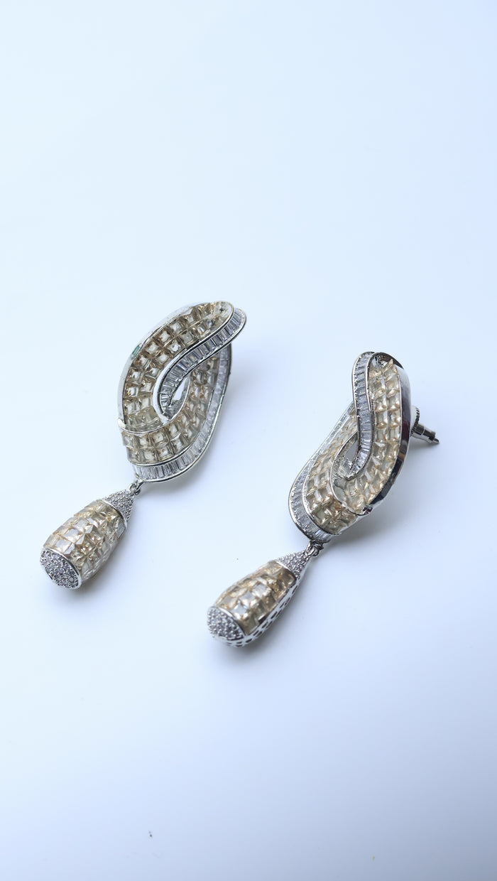 Neli Invisible Stone Setting AD Earrings