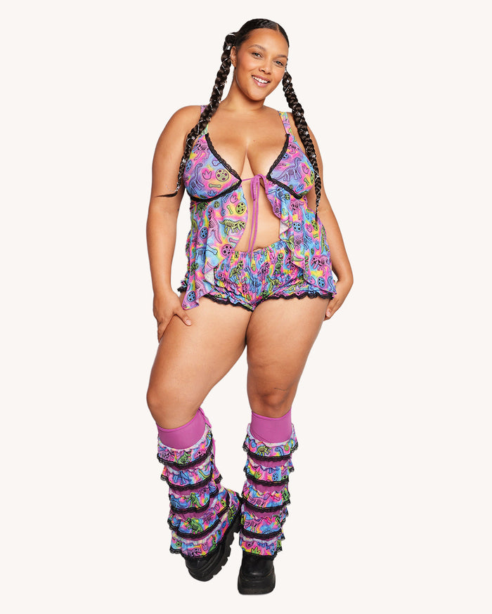 Neon Dino Mesh Shorts