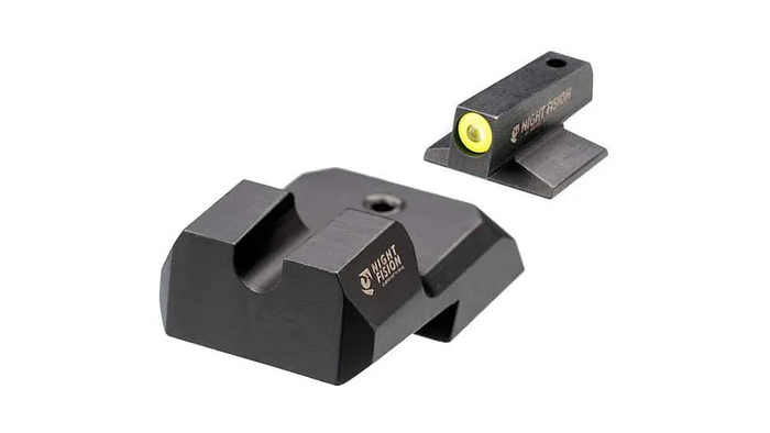 Night Fision Night Sight Set 1911 Yellow Front U Notch Blank Rear Black Nitride