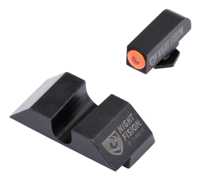 Night Fision Night Sight Set Glock 17/19/34 Orange Front U Notch Blank Rear Black Nitride