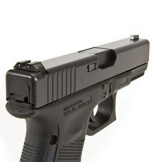 Night Fision Night Sight Set Glock 17/19/34 White Front U Notch Rear Black Nitride