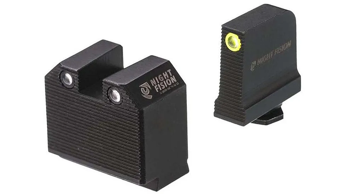 Night Fision Ready Stealth Night Sight Set Glock 48 w/ RMRcc Yellow Front Black Nitride