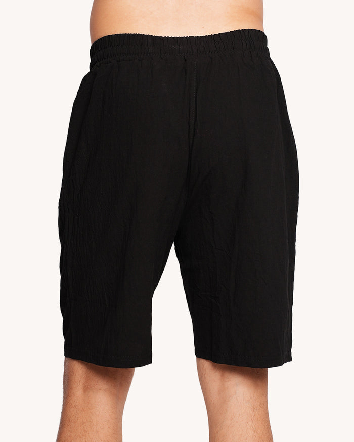 Nights in Paradise Men's Linen Shorts - Black