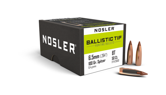 Nosler .264 Diameter 100 Grain Polymer Tip Ballistic Tip 50 Count Bullets