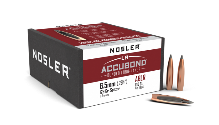 Nosler .264 Diameter 129 Grain Polymer Tip AccuBond Long Range 100 Count Bullets