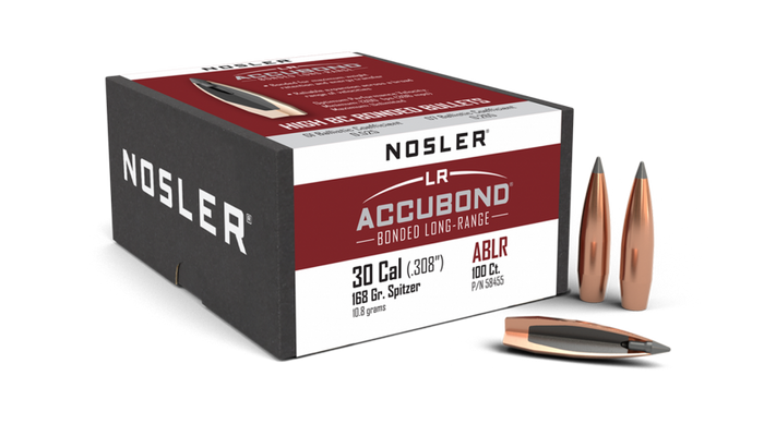Nosler .308 Diameter 168 Grain Polymer Tip AccuBond Long Range 100 Count Bullets