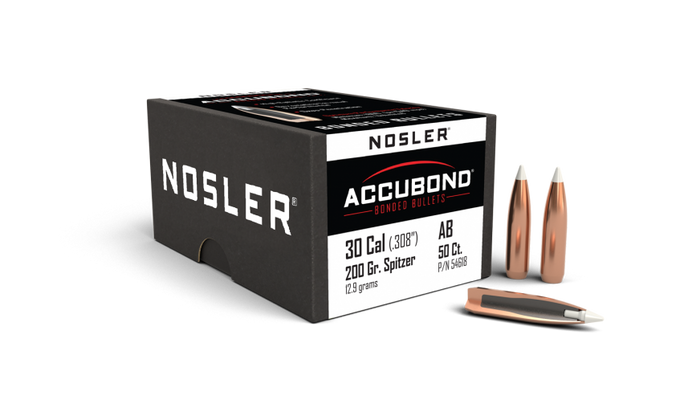 Nosler .308 Diameter 200 Grain Polymer Tip AccuBond 50 Count Bullets