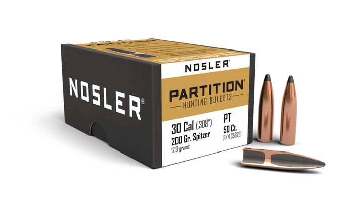 Nosler .308 Diameter 200 Grain Sptizer Partition 50 Count Bullets