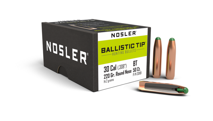Nosler .308 Diameter 220 Grain Polymer Tip Ballistic Tip 50 Count Bullets