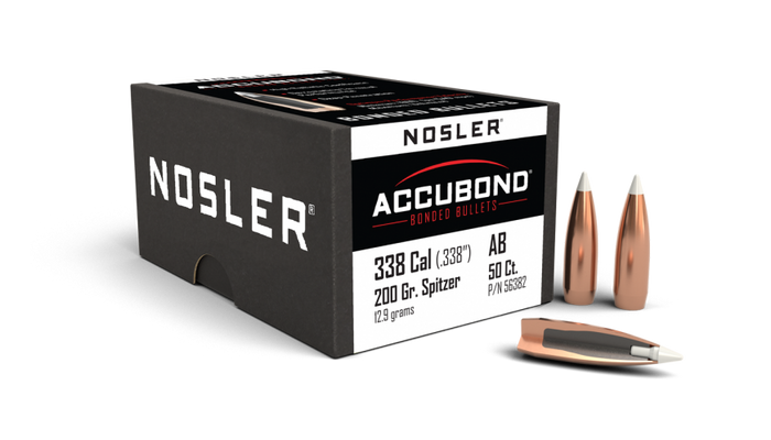 Nosler .338 Diameter 200 Grain Polymer Tip AccuBond 50 Count Bullets