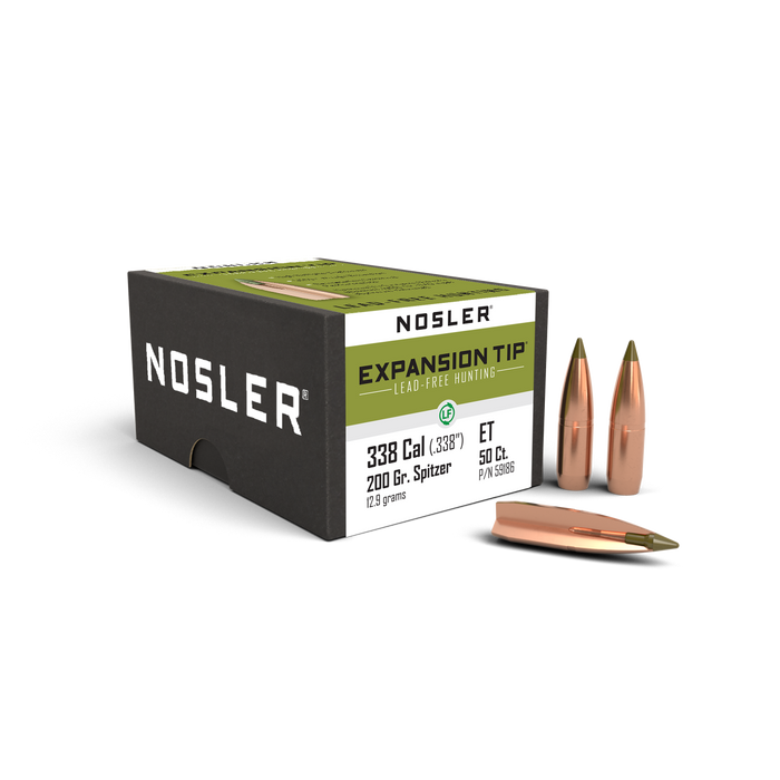 Nosler .338 Diameter 200 Grain Polymer Tip E-Tip 50 Count Bullets