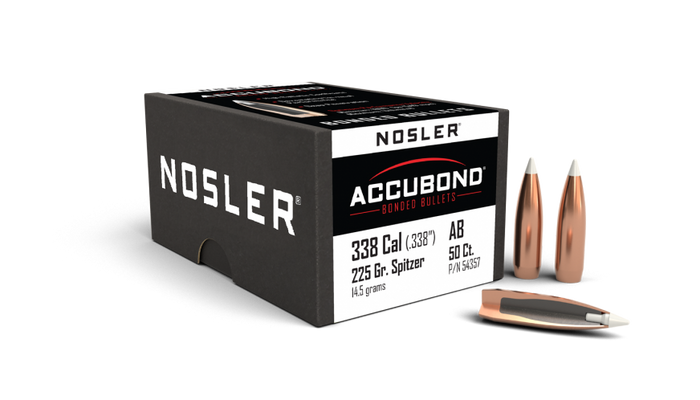 Nosler .338 Diameter 225 Grain Polymer Tip AccuBond 50 Count Bullets