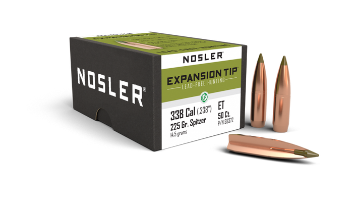 Nosler .338 Diameter 225 Grain Polymer Tip E-Tip 50 Count Bullets