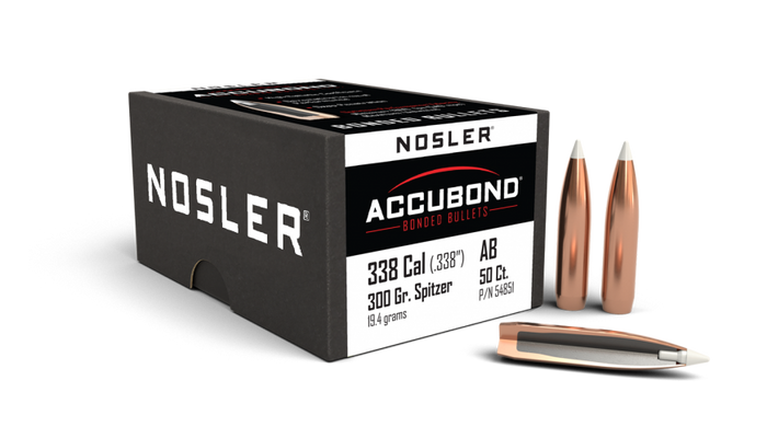Nosler .338 Diameter 300 Grain Polymer Tip AccuBond 50 Count Bullets