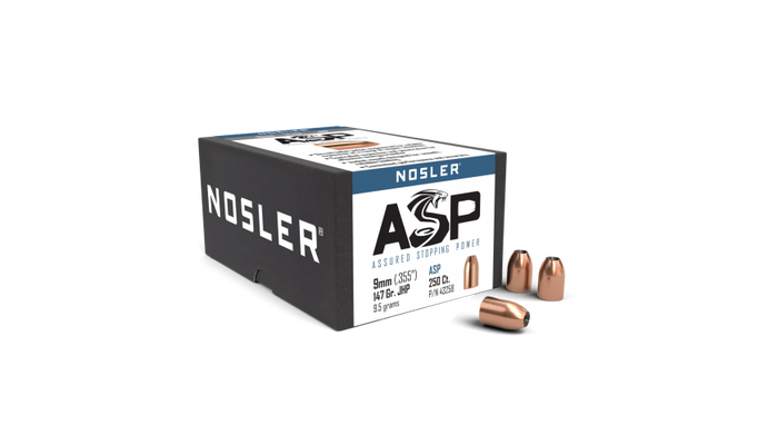 Nosler .355 Diameter 147 Grain Jacketed Hollow Point ASP 250 Count Bullets