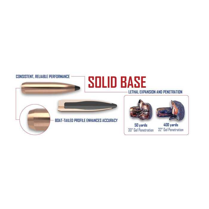 Nosler Ammunition 270 Winchester 130 Grain Solid Base Spitzer Boattail 20 Count