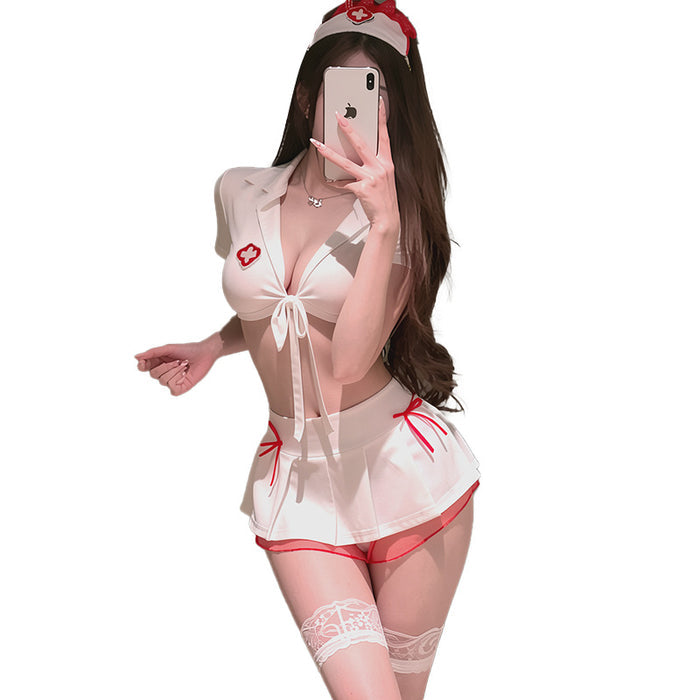 Nurse lingerie set close-up detail