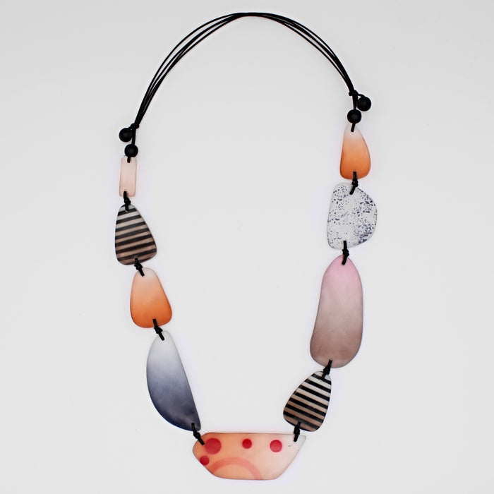 Orange and Black Celia Necklace - Sylca Designs - Chunky Jewelry