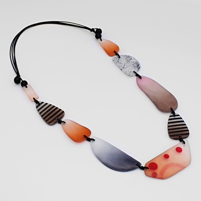 Orange and Black Celia Necklace - Sylca Designs - Chunky Jewelry