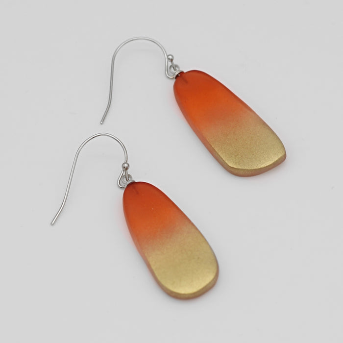 Orange and Gold Bennett Earrings - Sylca Designs - Chunky Jewelry