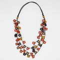 Orange Petite Flower Necklace - Sylca Designs - Chunky Jewelry