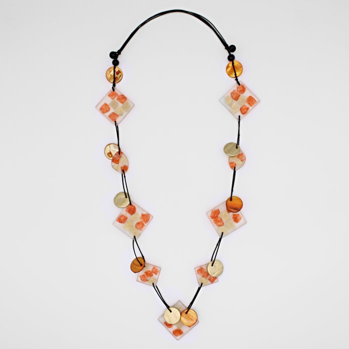Orange Petula Necklace - Sylca Designs - Chunky Jewelry