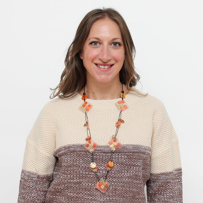 Orange Petula Necklace - Sylca Designs - Chunky Jewelry