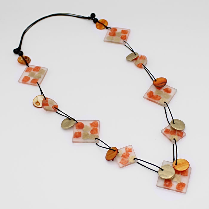 Orange Petula Necklace - Sylca Designs - Chunky Jewelry