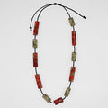 Orange Vega Rectangular Necklace - Sylca Designs - Chunky Jewelry