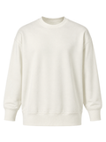 Organic Fleece - Relaxed Crew Neck Sweater - Natural