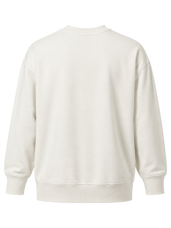 Organic Fleece - Relaxed Crew Neck Sweater - Natural