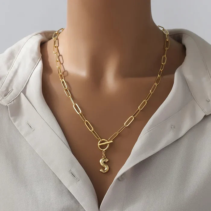 Paperclip Chain Initial Necklace | Pre-Order