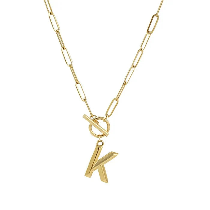 Paperclip Chain Initial Necklace | Pre-Order