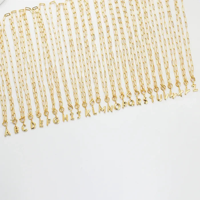 Paperclip Chain Initial Necklace | Pre-Order