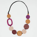 Parker Spice Round Bead Wood Necklace - Sylca Designs - Chunky Jewelry