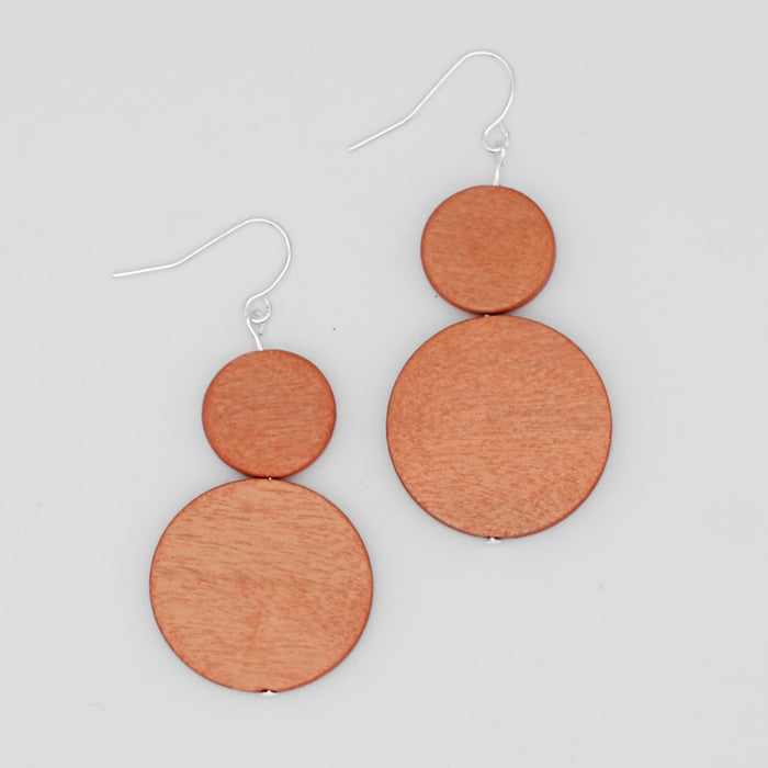 Peach Double Bead Sarah Earrings - Sylca Designs - Chunky Jewelry