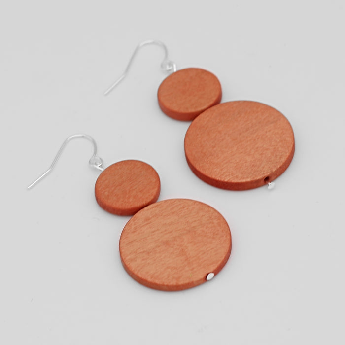 Peach Double Bead Sarah Earrings - Sylca Designs - Chunky Jewelry